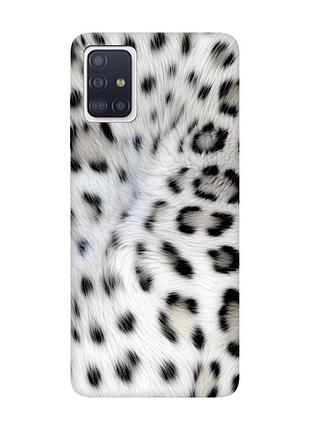 Матовий чохол з чорними боками на samsung galaxy a71 / a715 білий леопард (принт 398)