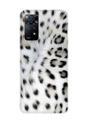 Чехол на xiaomi redmi note 11 pro белый леопард (принт 398)