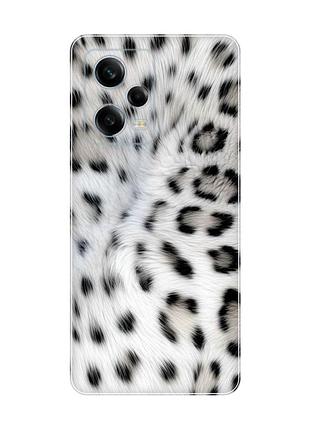 Чехол на xiaomi redmi note 12 5g белый леопард (принт 398)