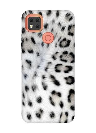 Чехол на xiaomi redmi 9c/10a белый леопард (принт 398)