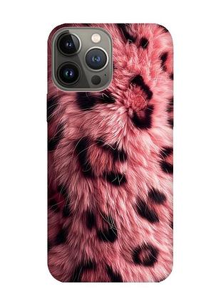 Матовий рожевий чохол на iphone 13 pro рожеве хутро (принт 397)