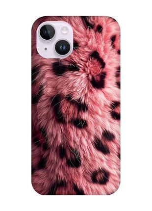 Чехол на iphone 14 розовый мех (принт 397)