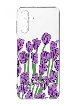 Прозрачный чехол на samsung galaxy s24 fe тюльпаны (принт 265)