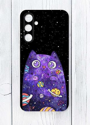 Чохол на samsung galaxy s24 fe фіолетова кішка (принт 361)