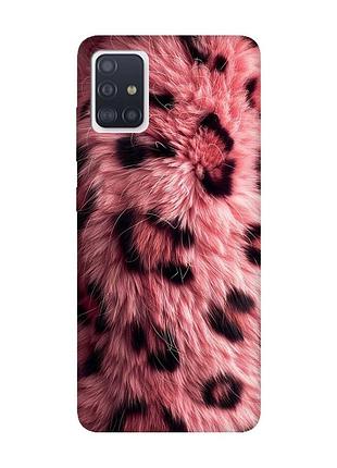 Матовий рожевий чохол на samsung galaxy a51 рожеве хутро (принт 397)