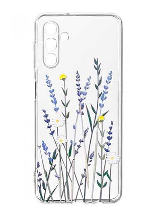 Прозорий чохол на samsung galaxy s24 fe польові квіти (принт 270)