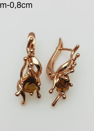 Сережки fallon jewelry позолота. довжина 24 мм. ширина 8 мм.