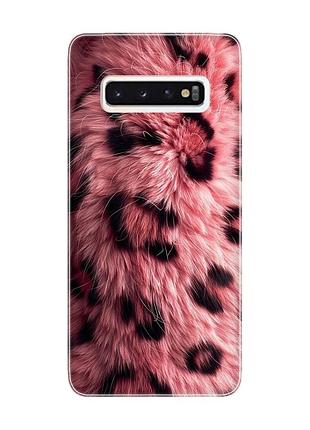 Чехол на samsung galaxy s10 розовый мех (принт 397)