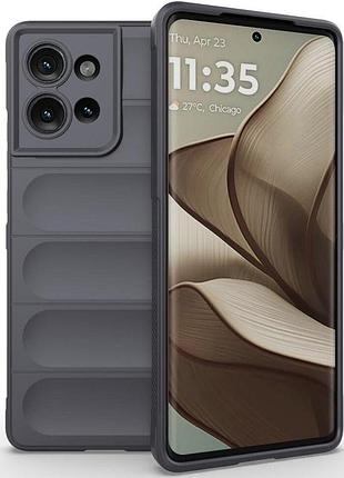 Противоударный силиконовый чехол для motorola edge 50 dark grey микрофибра