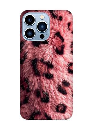 Чехол на iphone 13 pro max розовый мех (принт 397)