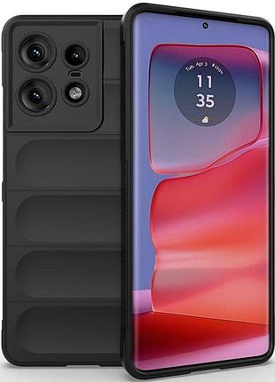 Противоударный силиконовый чехол для motorola edge 50 pro black микрофибра