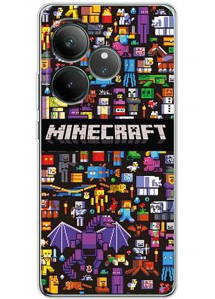 Чехол силиконовый с картинкой на realme gt neo 6 se (майнкрафт, minecraft)