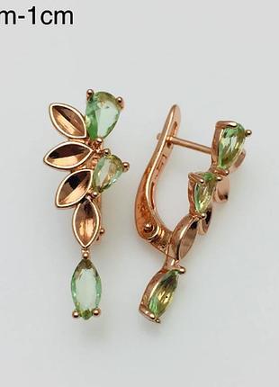 Сережки fallon jewelry позолота. довжина 26 мм. ширина 10 мм.