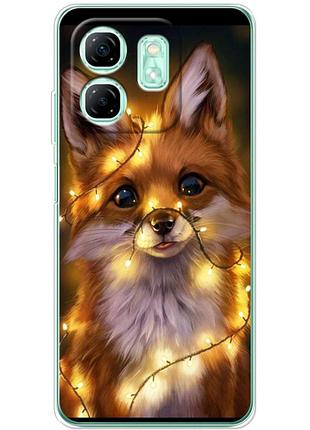 Чехол силиконовый с картинкой на infinix smart 9 (новогодний, лисичка)