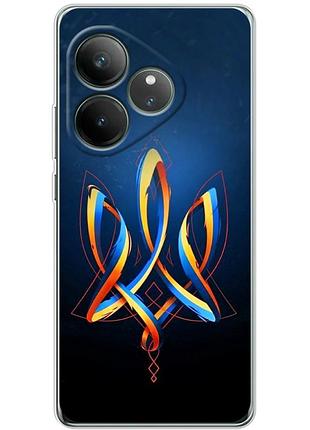 Чехол силиконовый с картинкой на realme gt 6 (патриотический, герб украины)