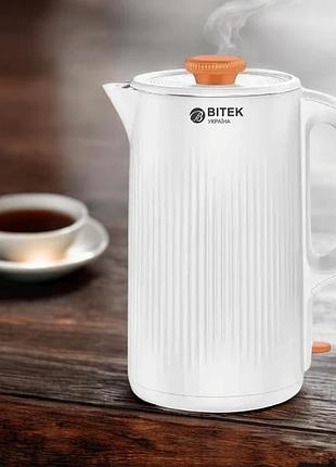 Чайник електричний 2,0 л 1500 вт bitek bt-7848w