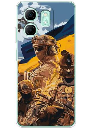 Чехол силиконовый с картинкой на infinix hot 50i (патриотический, воины всу)