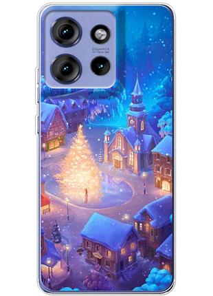 Чехол силиконовый с картинкой на motorola edge 50 (новогодний)
