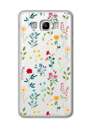 Прозрачный чехол на samsung galaxy j5 (2016)/j510 цветочный фон (принт 269)