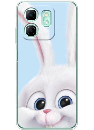 Чехол силиконовый с картинкой на infinix hot 50i (кролик снежок)