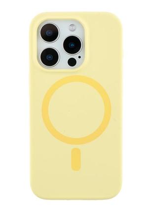 Чохол glow silicone case with magsafe для iphone 15 pro yellow