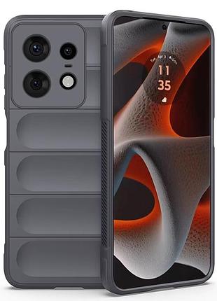 Противоударный силиконовый чехол для motorola edge 50 pro - dark grey микрофибра