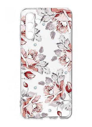 Прозорий чохол на samsung galaxy s24 fe фон троянди (принт 273)