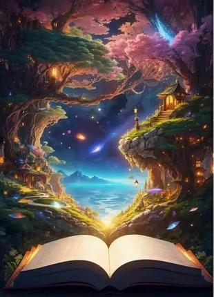 Картина на полотні фантастичний світ чарівна книга друк на полотні. без рамки. розмір 30 х 40 см.