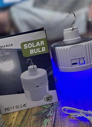 Лампа подвесная led akl-03 аккумуляторная с солнечной панелью (105мм)