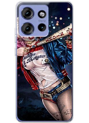Чехол силиконовый с картинкой на motorola edge 50 (харли квинн, harley quinn)