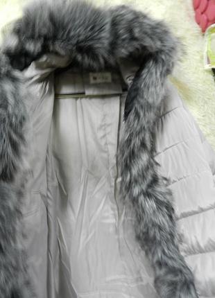✅ куртка с глубоким капюшоном и мехом эко лиса чернобурка8 фото
