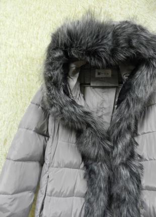 ✅ куртка с глубоким капюшоном и мехом эко лиса чернобурка9 фото