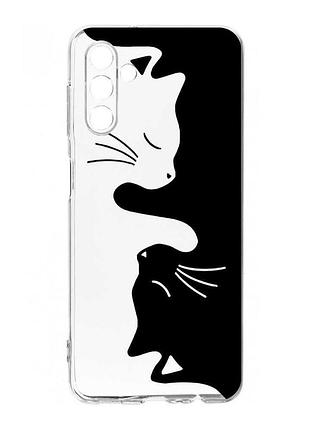 Прозрачный чехол на samsung galaxy s24 fe кошечки (принт 118)