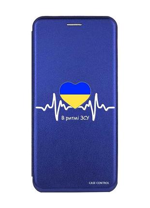 Чехол-книжка синий с рисунком на xiaomi redmi 14c / poco c75 в ритме зсу (принт 71)