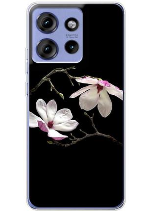 Чехол силиконовый с картинкой на motorola edge 50 (цветок, монголия)
