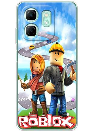 Чехол силиконовый с картинкой на infinix hot 50i (роблокс, roblox)