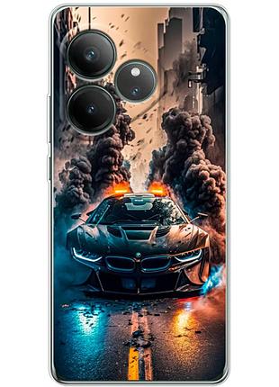 Чехол силиконовый с картинкой на realme gt 6 (машина bmw i8)