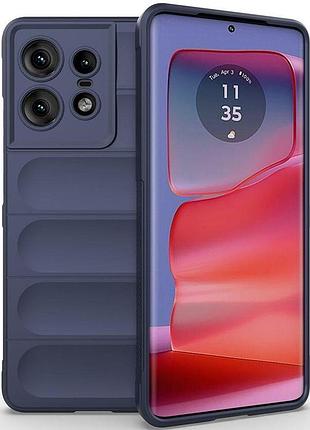 Противоударный силиконовый чехол для motorola edge 50 pro dark blue микрофибра