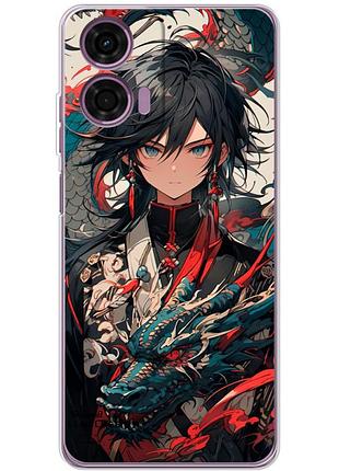 Чехол силиконовый с картинкой на motorola e14 (аниме, anime)