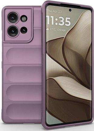 Противоударный силиконовый чехол для motorola edge 50 - light purple микрофибра