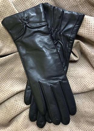 Перчатки кожаные женские на шерстяной подкладке. размер 6,5"/18 см