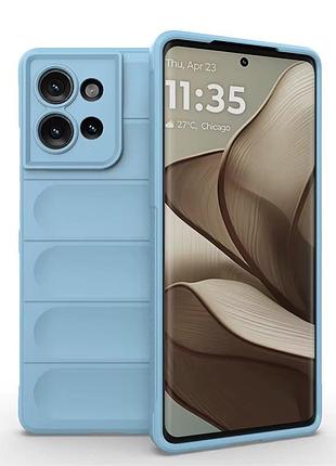 Противоударный силиконовый чехол для motorola edge 50 baby blue микрофибра