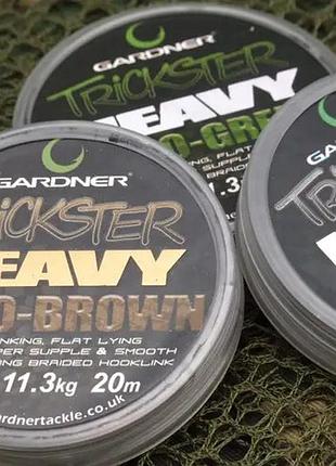 Поводочний матеріал gardner trickster heavy camo 20lb 9.1кг зелений