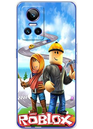 Чехол силиконовый с картинкой на realme gt neo 3 (роблокс, roblox)