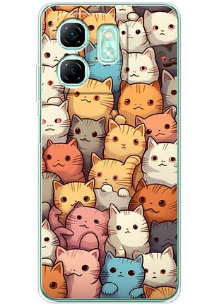 Чехол силиконовый с картинкой на infinix smart 9 (котики)