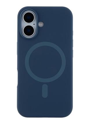 Чехол glow silicone case with magsafe для iphone 16 dark blue