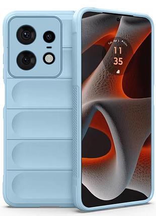 Противоударный силиконовый чехол для motorola edge 50 pro baby blue микрофибра