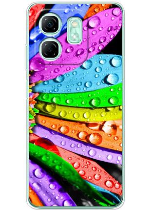 Чехол силиконовый с картинкой на infinix hot 50i (цветные листья)