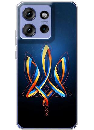 Чехол силиконовый с картинкой на motorola edge 50 (патриотический, герб украины)