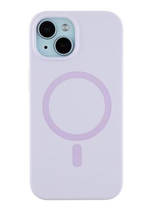 Чохол glow silicone case with magsafe для iphone 15 light purple